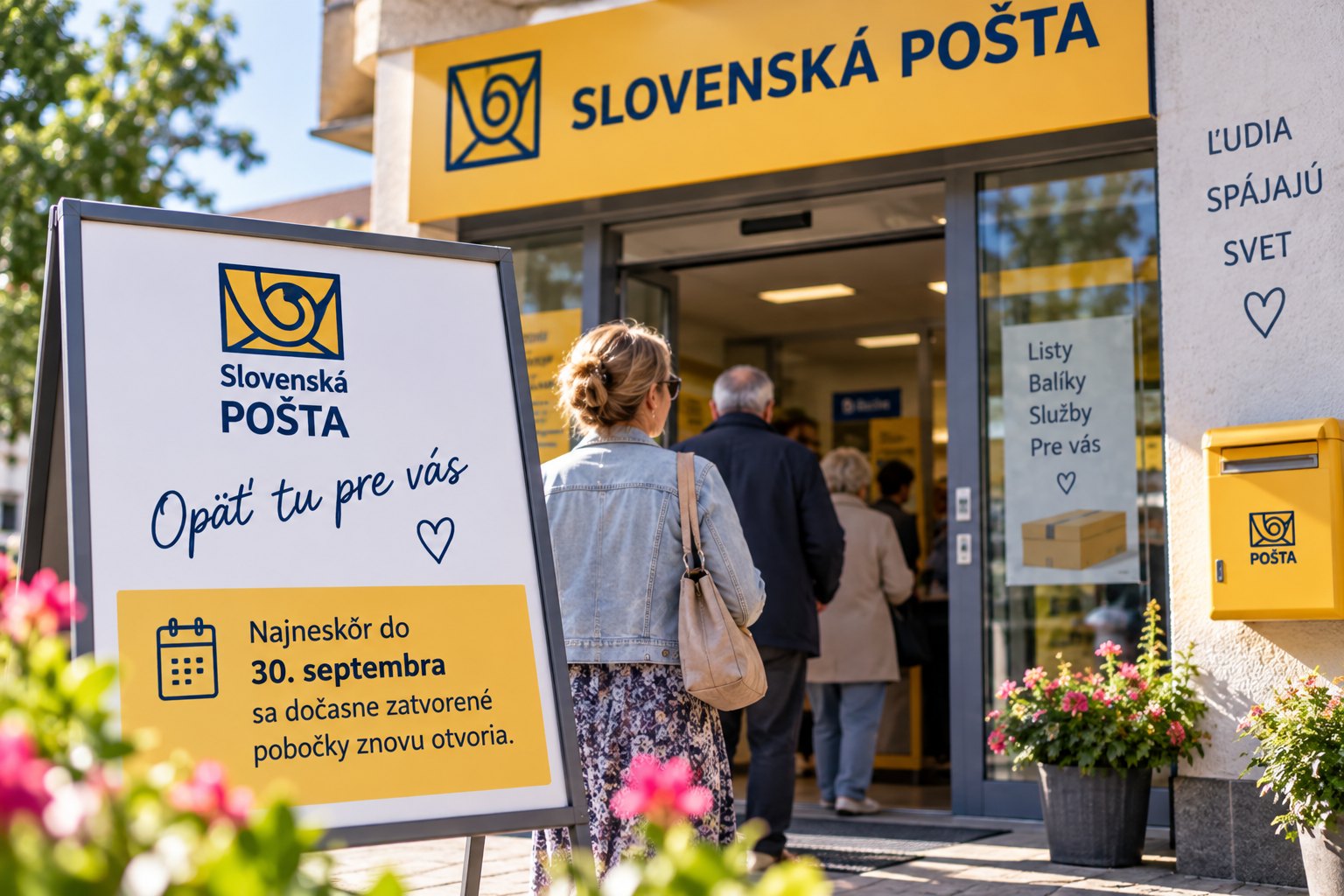 Ilustrácia k pobočkám a službám Slovenskej pošty