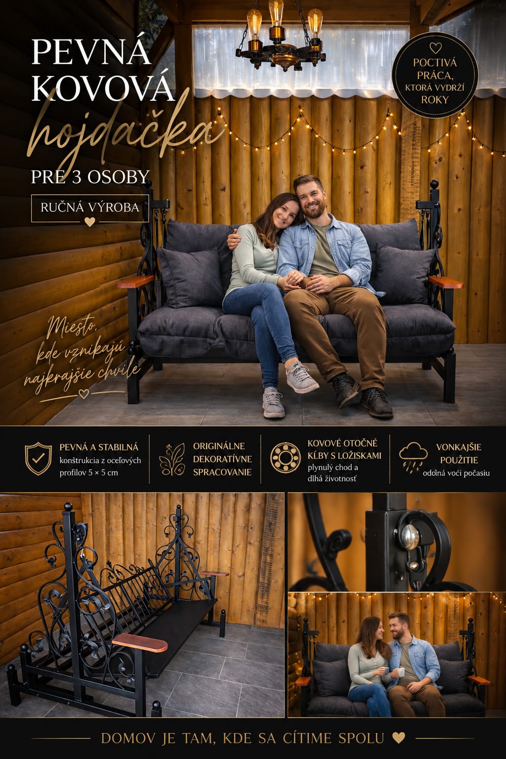 Terasová hojdacia lavička – od zvárania po hotové sedenie – fotografia 6